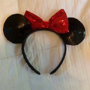 Classic Black and Red Sequin Minnie Ears